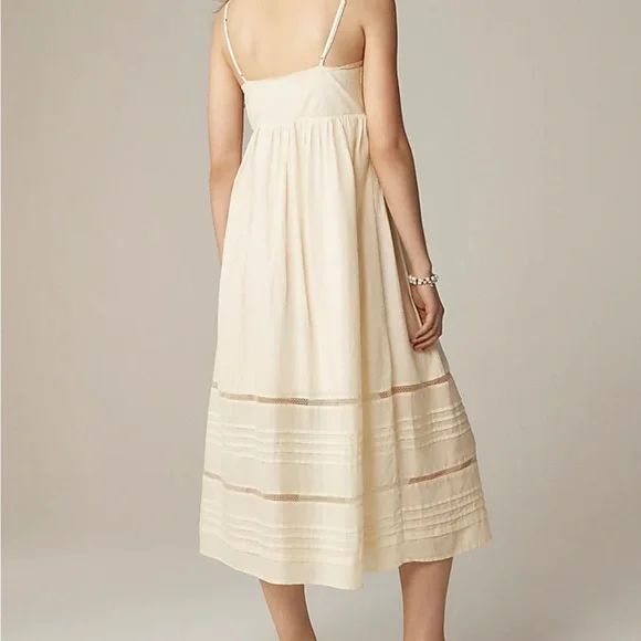J Crew New With Flaw Milano Dress In Cotton Voile Light Yellow M - Picture 2 of 7